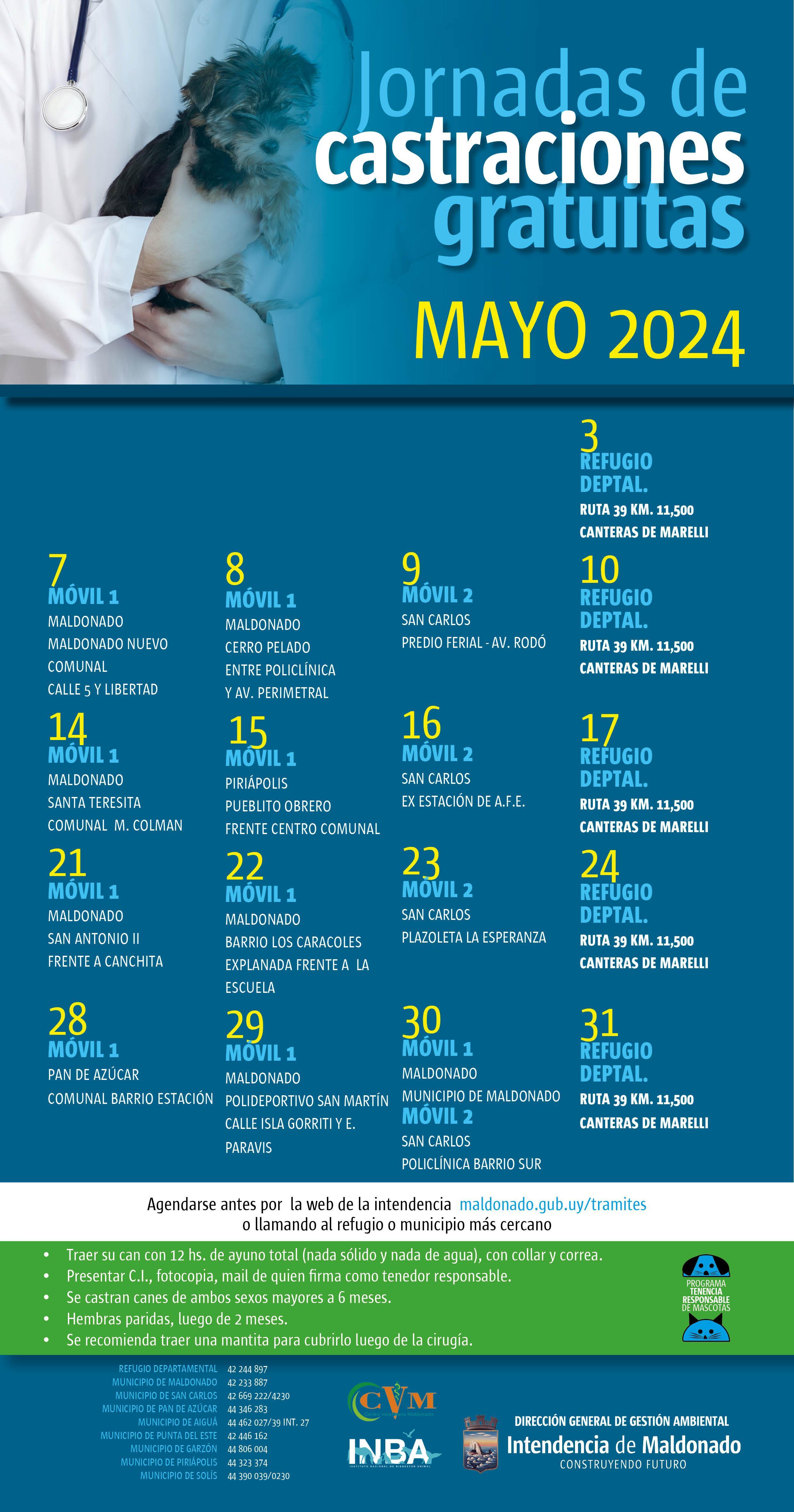 Calendario de castraciones