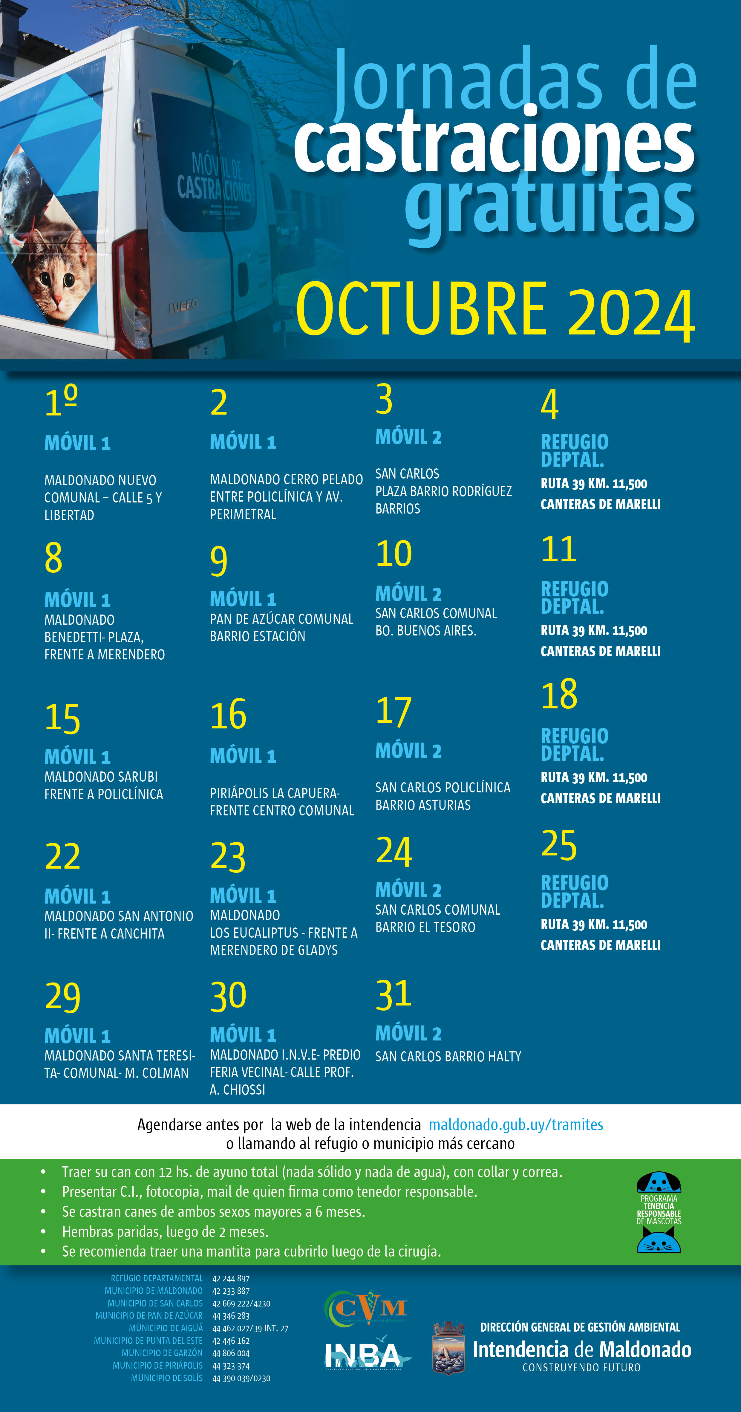 Calendario de castraciones caninas