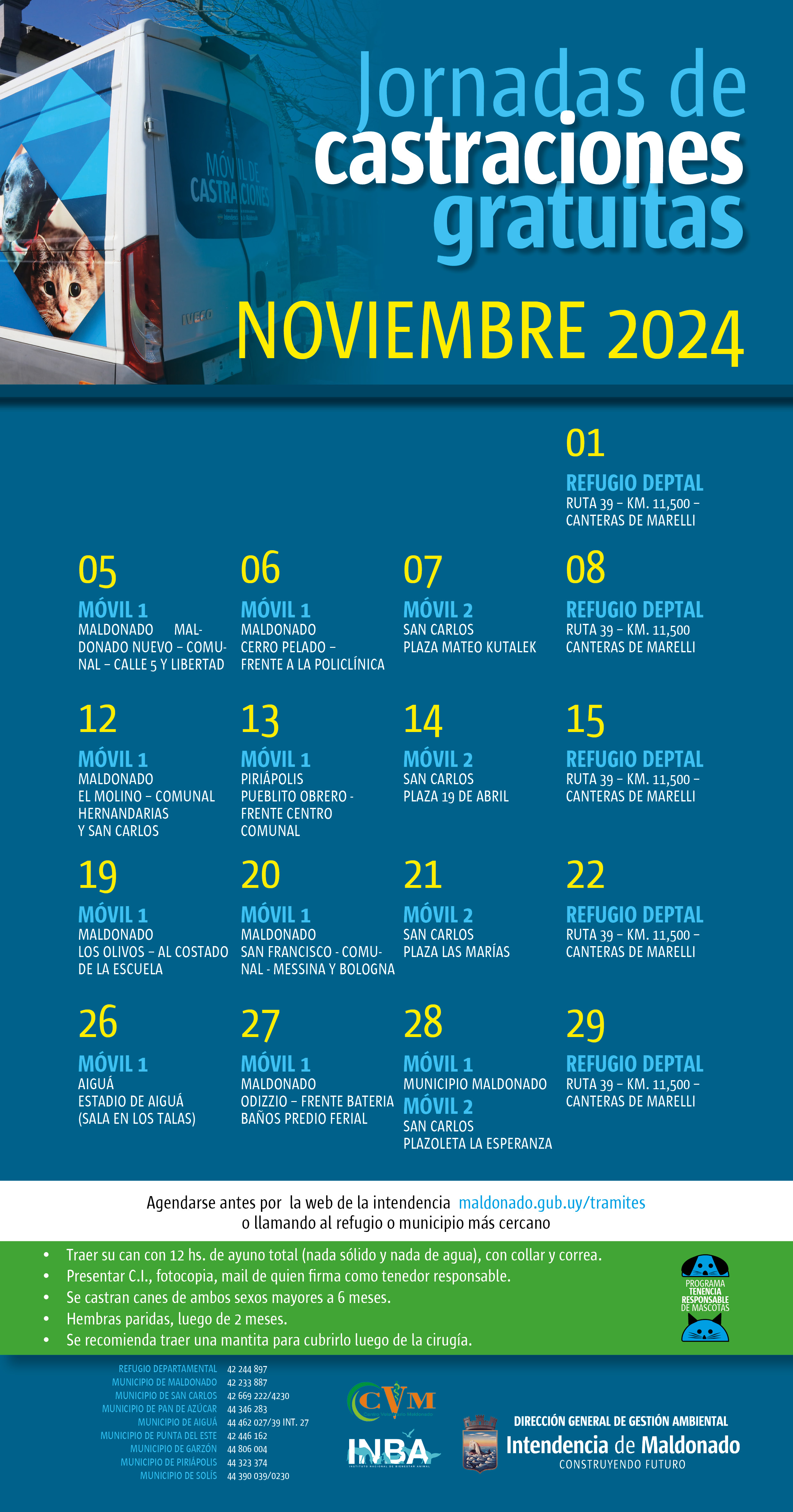 Calendario de castraciones caninas