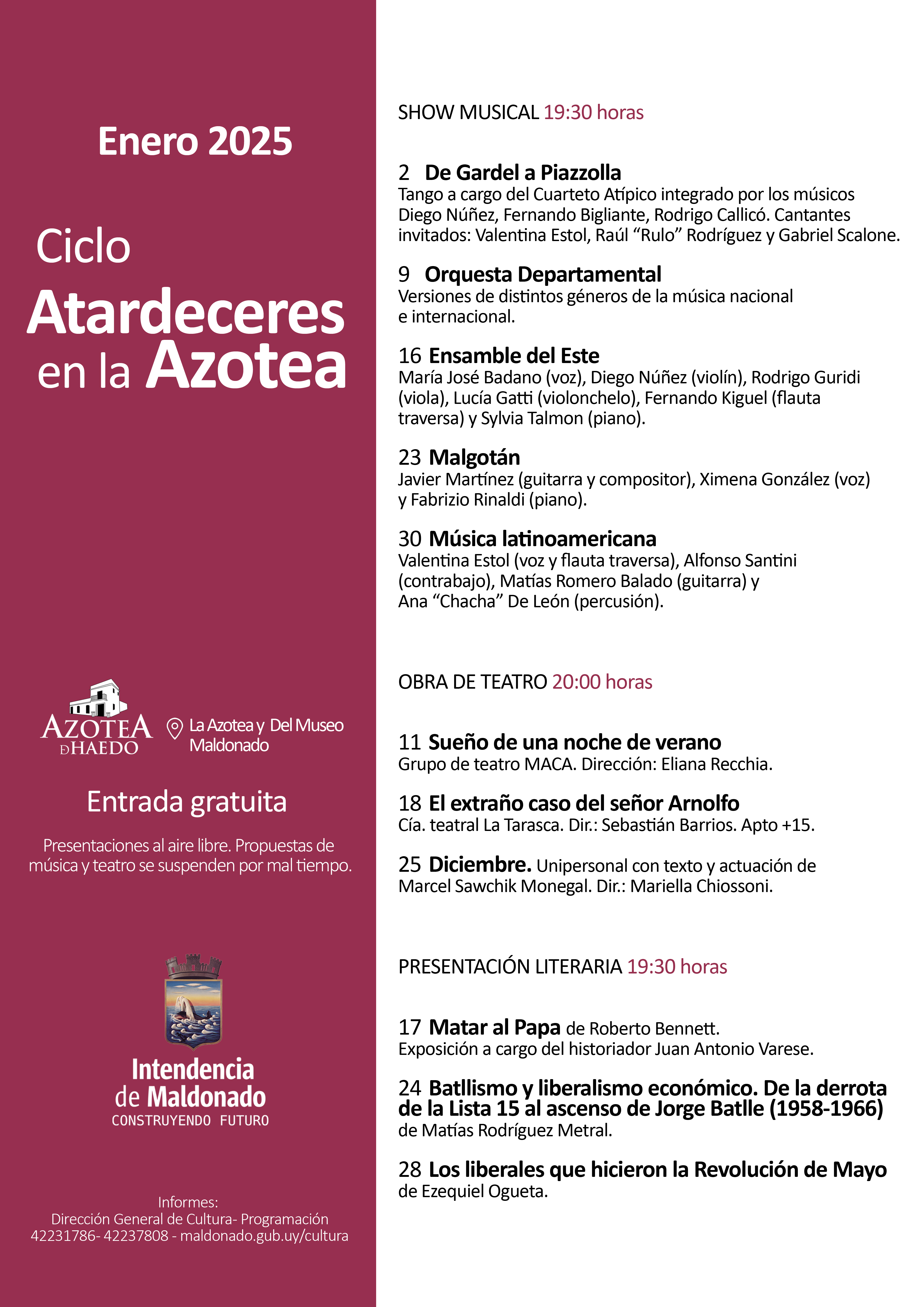 Programación Actualizada Azotea de enero