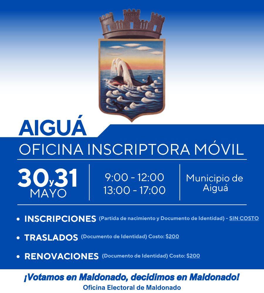 Oficina Móvil de la Corte Electoral atenderá este fin de semana en Aiguá